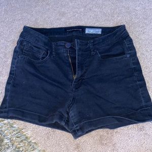 Aeropostale Black Midi Jean Shorts